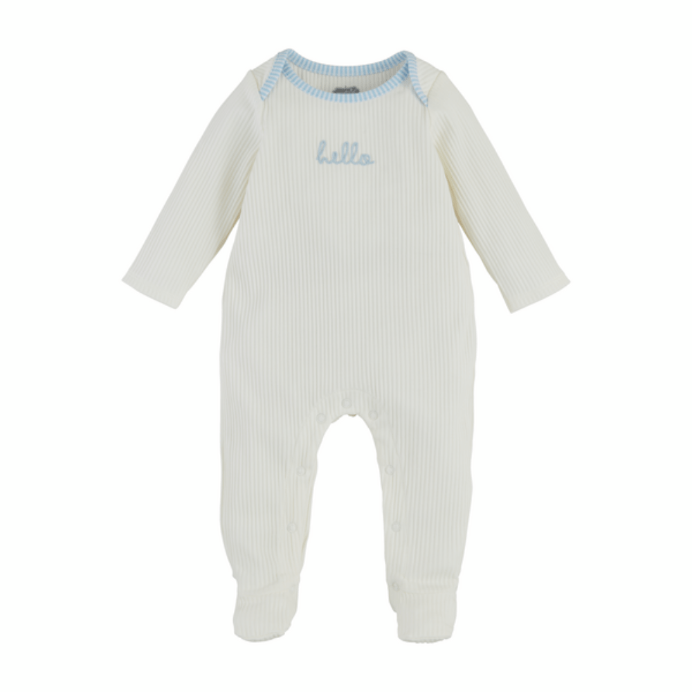 Mud Pie Baby Girls' Rosette Polka Dot Sleeper - Cotton Rib Footed Pajamas With Ruffle Button Placket