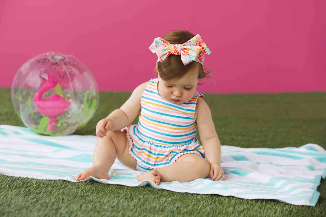 Mud Pie Hydrangea reversible swimsuit