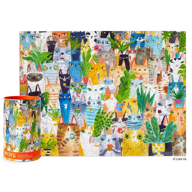 Werkshoppe Cat Plant Exchange Puzzle -500 Piece Jigsaw Puzzle
