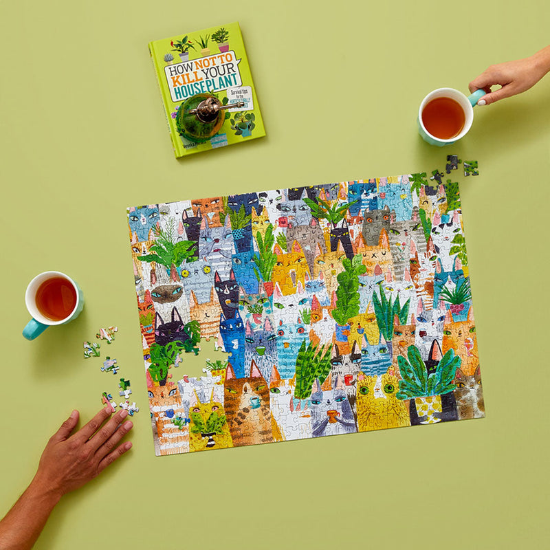 Werkshoppe Cat Plant Exchange Puzzle -500 Piece Jigsaw Puzzle