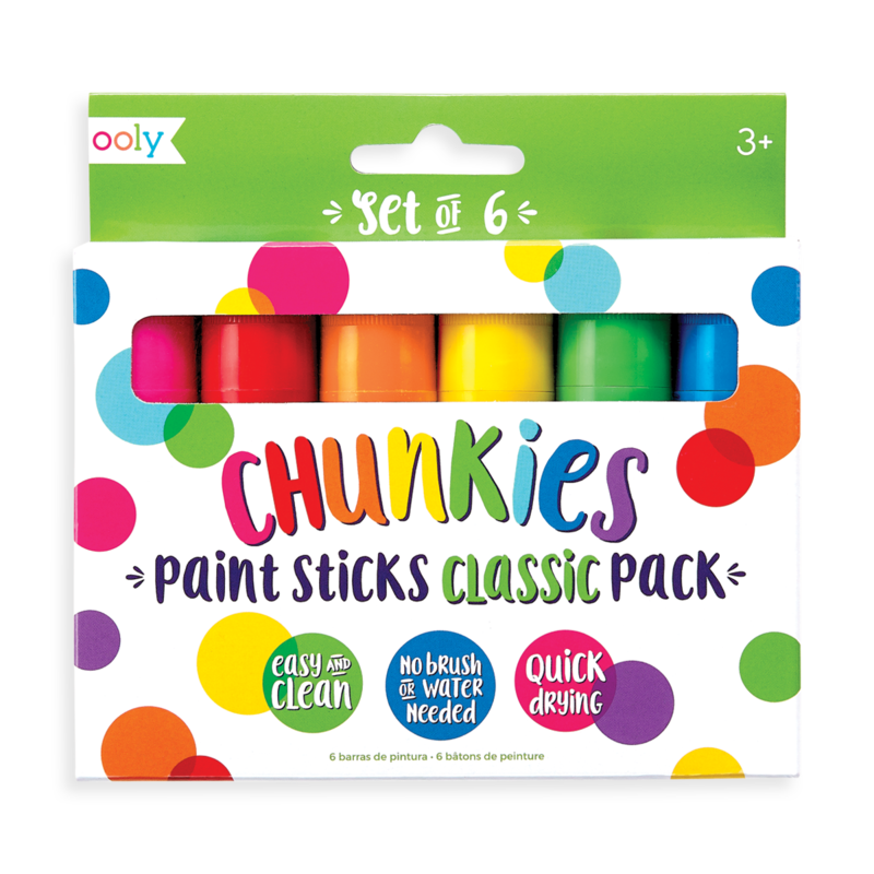 Ooly Chunkies Paint Sticks Classic Pack Set of 6