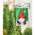 Santa Gnome Garden Flag shimmer Linen Evergreen Christmas*