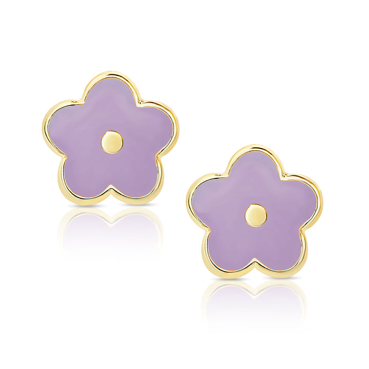 Lily Nily Flower Stud Earing Purple