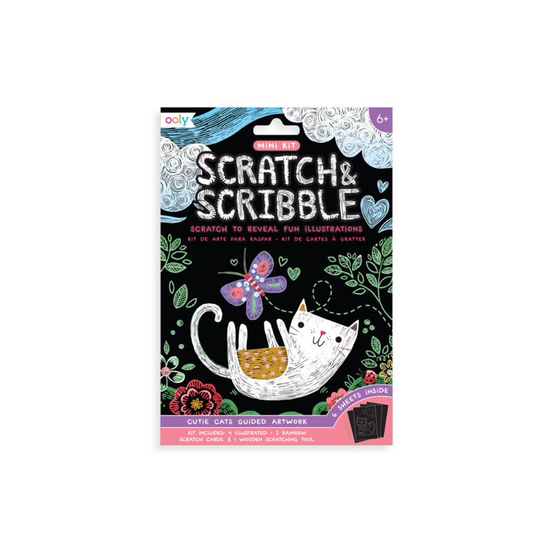 Ooly Scratch & Scribble Cutie Cats Mini Kit