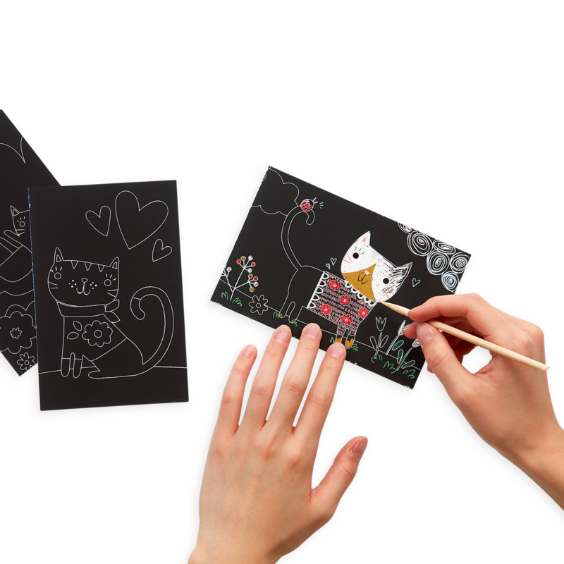 Ooly Scratch & Scribble Cutie Cats Mini Kit
