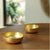 NEW ORLEANS Glass Gold Foil Shallow Round Bowl Set  - SMALL