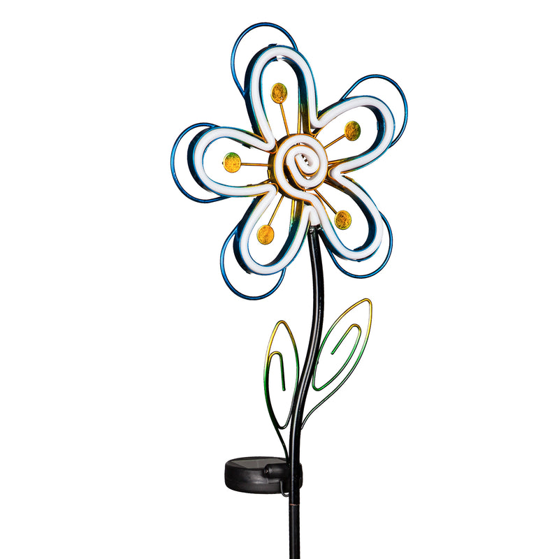 35.6"H Solar Neon Color Lights Blue Garden Stakes by Evergreen