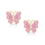 Lily Nily Butterfly Stud Earring with Crystal Pink