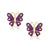 Lily Nily Butterfly Stud Earring with Crystal Purple