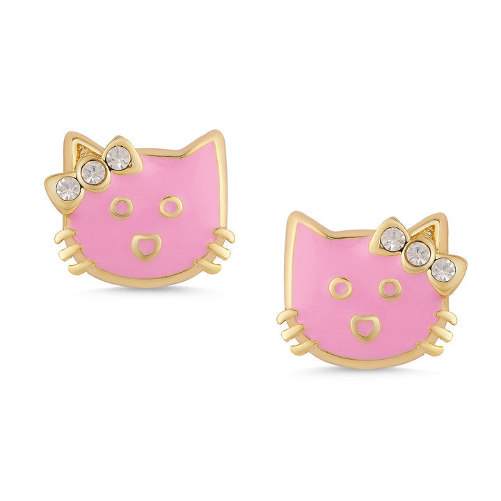 Lily Nily Pink Cat Stud Earrings