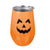 Double Wall Stainless Steel Stemless Wine Tumbler, Glow-in-the Dark, Jack-O-Lantern