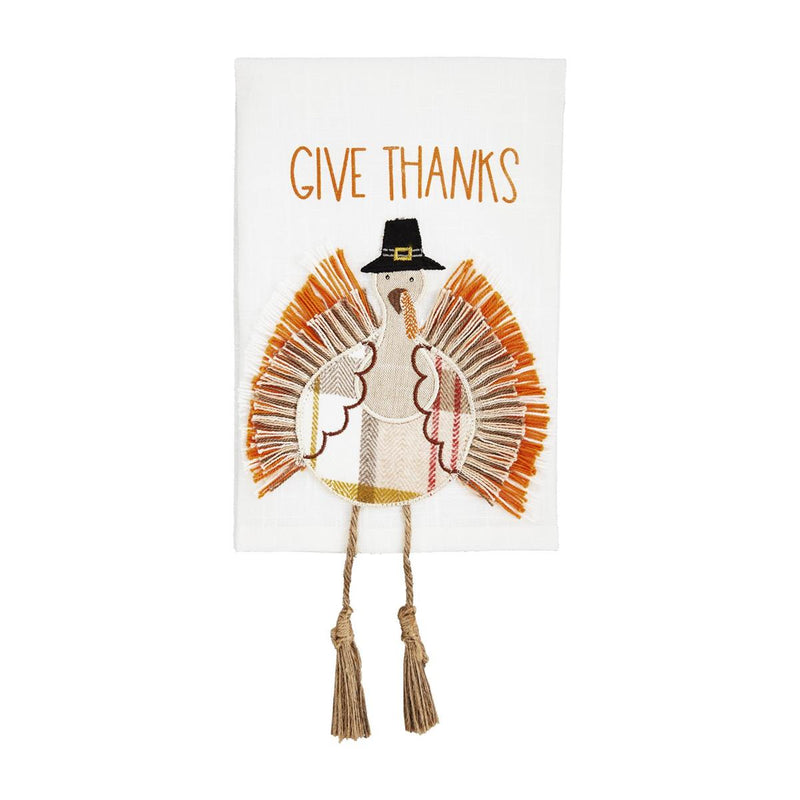 Give Thanks Dangle Leg Hand Towel by Mud Pie