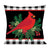Merry Christmas Cardinal Interchangeable Pillow Cover by Evergreen