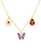 Lily Nily Flower, Ladybug, and Butterfly Charms Necklace