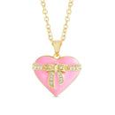 Lily Nily Heart & Ribbon Bow Necklace