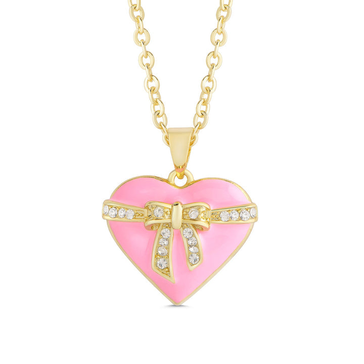 Lily Nily Heart & Ribbon Bow Necklace