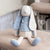 Linen Plush Blue Bunny by Demdaco
