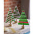 Glass Holiday Tree Tabletop Decor w/Wooden Base