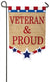 Veteran & Proud Garden Flag Evergreen - D & D Collectibles