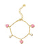 Lily Nily Hearts and Freshwater Pearls Charm Bracelet Pink