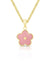 Lily Nily Flower Stud Earring and Necklace Set Pink