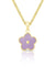 Lily Nily Flower Stud Earring and Necklace Set Purple
