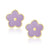 Lily Nily Flower Stud Earring and Necklace Set Purple