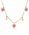 Lily Nily Heart and Pearls Dangle Necklace Pink