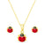 Lily Nily Ladybug Pendant and Earring Set Red