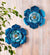 Handcrafted Blue Metal Flower with Golden Center Wall Art by Evergreen