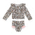 Mud Pie Ruffle Leopard Toddler Rash Guard Swimsuit Set 12-18M