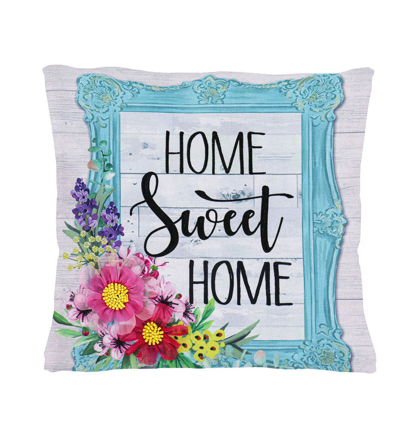 Home Sweet Home Frame Interchangeable Pillow Cover by Evergreen