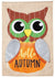 Wood Plank Owl Garden Burlap Flag by Evergreen