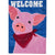 Welcome Piggy Garden Flag Evergreen - D & D Collectibles