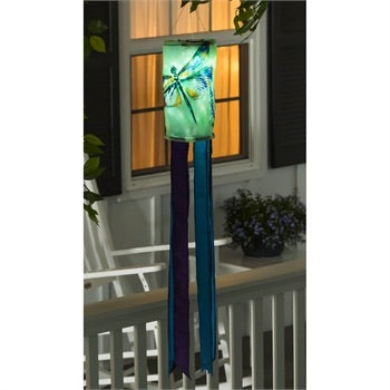 Painted Dragonfly solar Motion Wind Sock - D & D Collectibles