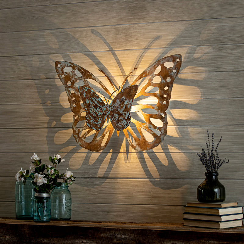 Lasercut Butterfly Shadow Wall Art by Evergreen 25”H