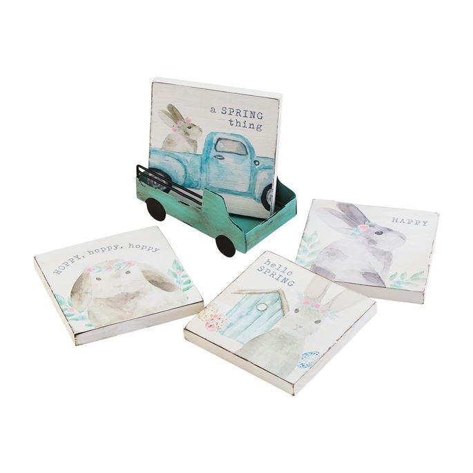 Wooden Bunny Coasters by Mud Pie