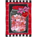 Mason Jar Of Hearts Valentine Garden Flag