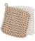 Pot Holders Crochet Taupe White Set of 2 by Mud Pie