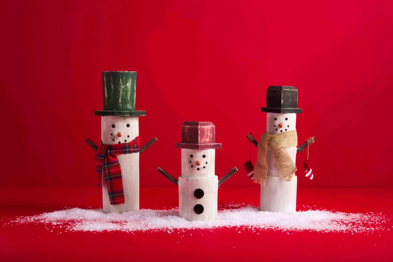 Small Wood Snowman Sitter by Mudpie