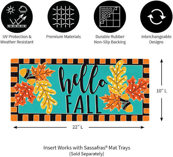 Hello Fall Leaves Sassafras Switch Mat 22”x10” by Evergreen 22" X 10"