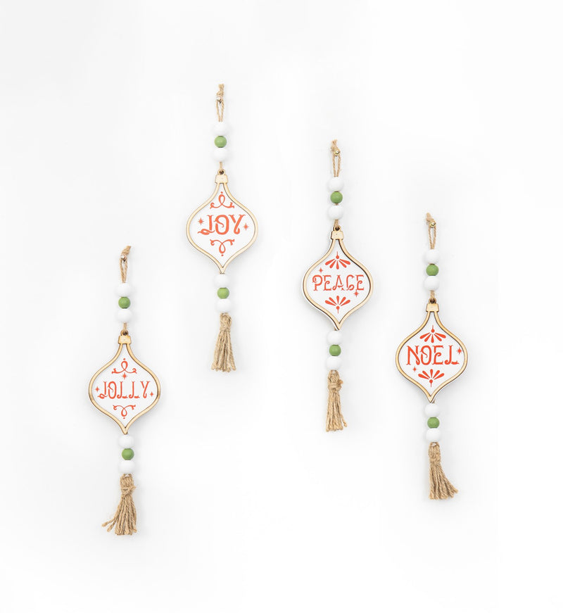 Jolly, Joy, Peace, Noel Word Ornament by Trade Cie