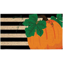 Pumpkin Stripe Coir Door Mat by Evergreen