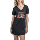 Hello Mello® Holiday V-Neck Sleep Shirts-Very Merry Christmas Small