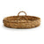 Round Wicker Basket With Leather Patch  by Demdaco
